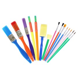 Kid Sized Paint Brush Non-Toxic Washable Kids Paint Tools Sponges Painting Brushes Kids Painting Brush Kit Early DIY Learning for Children Kids (Pack of 15)