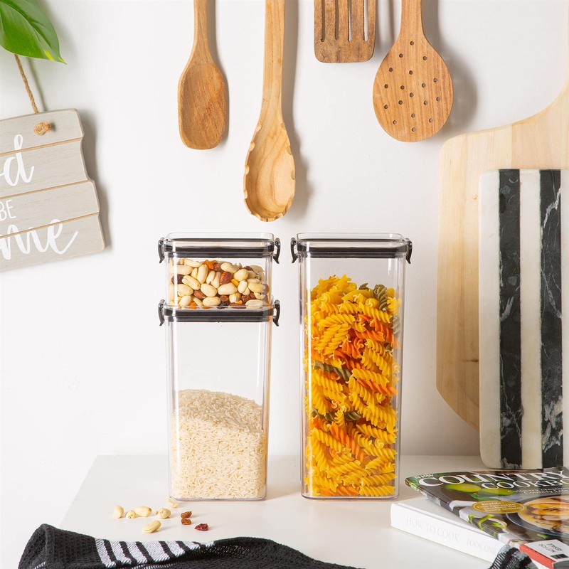 Argon Tableware Food Storage Container - Black - Pack of