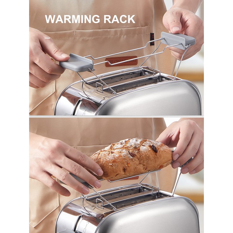 Yabano Retro Bagel Toaster - 2 Slice, 2 Extra Wide