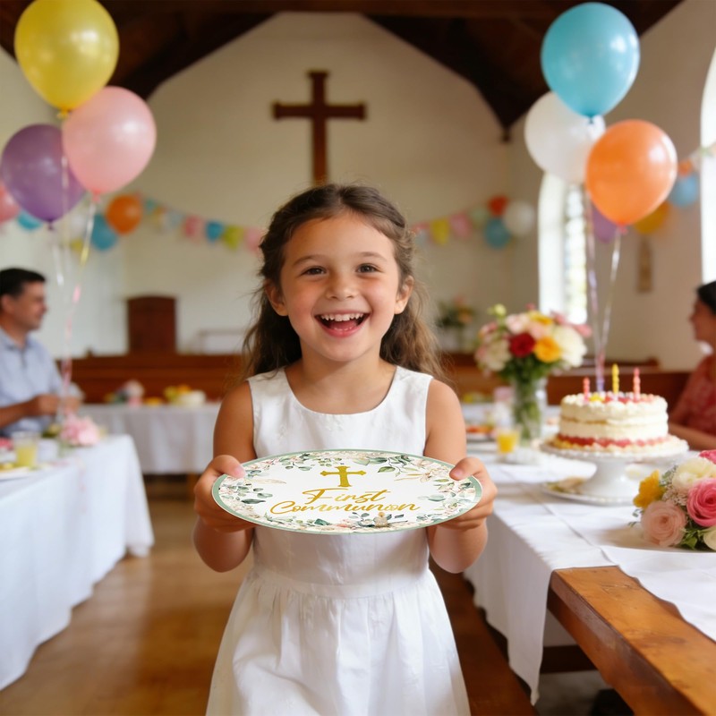 First Communion Party Plates Baptism Party Decorations Supplies God Bless