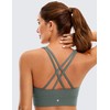 CRZ YOGA Womens Butterluxe Strappy High Neck Longline Sports Bra