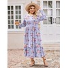 IN'VOLAND Plus Size Dresses 2025 Floral Crew Neck Long Sleeve