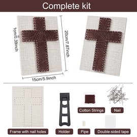 WEBEEDY DIY Cross String Art Kit DIY Art Craft Set for Beginners Home Decoration Crafts Kits for Adults Art Supplies String Winding Wall Art Christmas Unique Gift