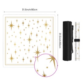 Deyimmei Mahjong Mat for Table - Non-Slip Mahjong Table Cover with Storage Pockets, Perfect Mahjong Accessories & Gifts for Women, Men, and Mahjong Enthusiasts (Twinkling Stars)