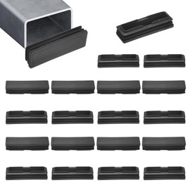 M METERXITY 20pcs Tube End Caps 3 x 1" Plastic Rectangle Hole Plug for Chair Leg Bar Stool Fitness Equipment Insert Chair Glide Fence Plug Floor Protector