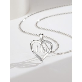 INFUSEU Angel Number Chain, 925 Silver Multicoloured Pendant Number Angel Lucky Number Charm Necklace 111 222 333 444 555 666 777 888 999 Lucky Pendant Choker Jewellery for Women, Sterling Silver