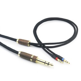 10ft 7N OCC Copper Silver Plated Upgrade Audio Cable 3.5mm Male and 6.35mm Adapter Compatible with Hifiman Ananda, Arya, Sundara, HE400SE, HE4XX, Edition XS Headphone (2 x 3.5mm Version)