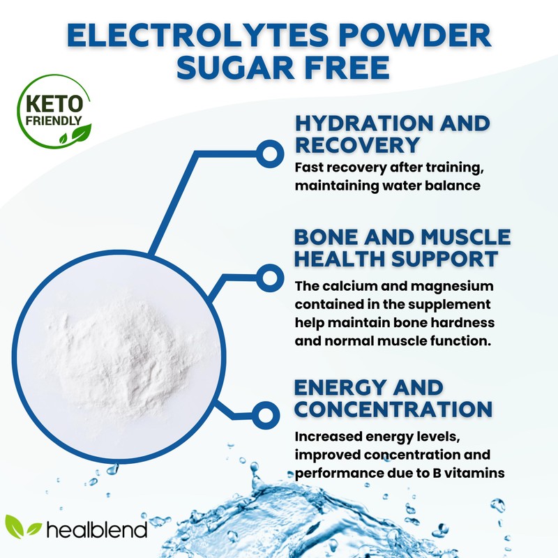 healblend Hydration Powder - Electrolytes Drink Mix with Magnesium, Zinc,