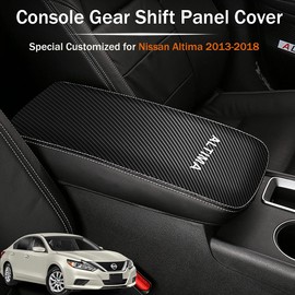 LEXLEY Armrest Box Cover Center Console Pad Waterproof Anti-Scratch Leather Protector Covers For Nissan Altima 2013-2018-Carbon fiber