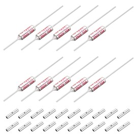 MECCANIXITY 10 Pcs Metal Temperature Thermal Fuse SF142 142C 287.6F 10A 250V Cutoff Thermal Fuse with 20 Pcs BN1.25 Bare Terminal Butt Connector