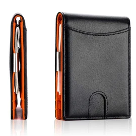 Hombre Carteras de Cuero con Money Clip Lumbor37 Cartera para Hombre RFID Bloquea Billetera de Bifold Cartera de Tarjeta de Crédito