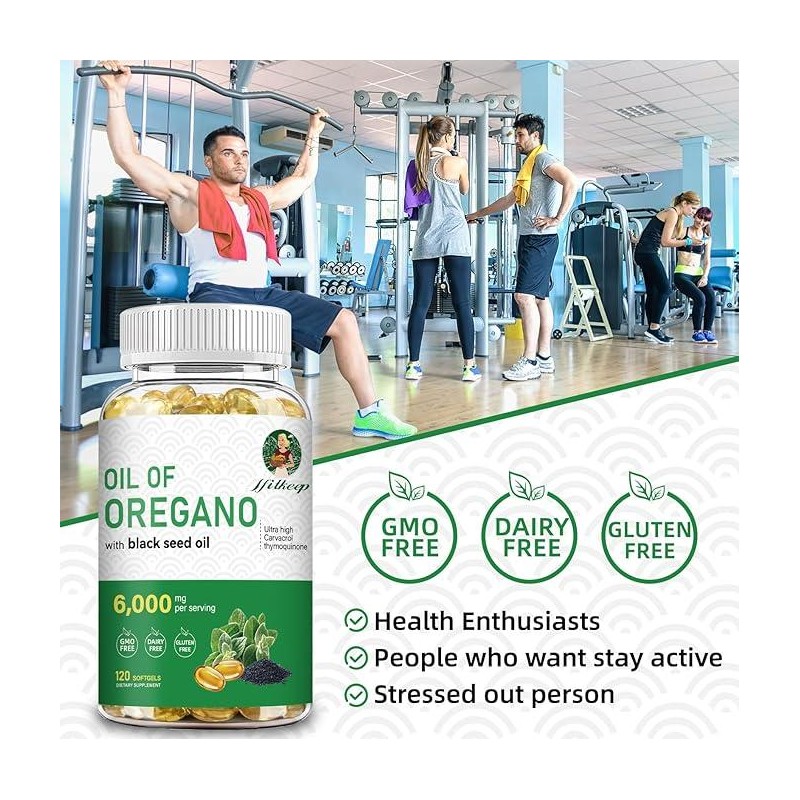 Oregano Oil 6000 mg (per serving) with Black Seed Oil