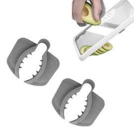 Safety Hand Guard for Any Mandolin Slicer or Grater,Food Slicer Cutter Finger Guard, Ergonomic, Non-Slip Grip, Durable,Safe Slicing of Fruits & Vegetables (Gray，2pcs)