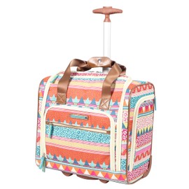 Lily Bloom Designer 15 Inch Carry On - Weekender Overnight Business Travel Luggage - Lightweight 2- Rolling Wheels Suitcase - Under Seat Rolling Bag for Women (On the Prowl)