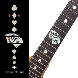 Inlaystickers Fretboard Markers Inlay Stickers Decals for Guitars Playing Cards White Decal