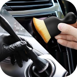 Car Interior Detailing Brush Set - 2PCS Auto Parts Cleaning Brushs Dust Cleaner for Car Interior Cleaning Tool Cars Duster Brush Ultra Soft No Scratch Detail Brushes Cars Detailing for Air Vent, Seat