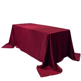 YOUR CHAIR COVERS - Rectangular Velvet Tablecloths - Burgundy, Premium Quality Seamless Table Cloth for 8 ft. Standard Rectangle Tables, Ideal for Wedding and Other Events