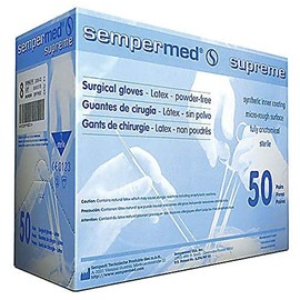 Sempermed SPFP700 Supreme Latex Glove, Powder-Free, Surgical, Size 7 (Pack of 50)