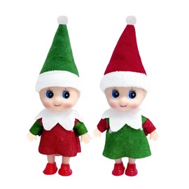 Christmas Baby Elf Dolls for Girls Boys,2pcs Cute Little Elfs Twins Tiny Christmas Dolls Elf Accessories,Small Elf Baby Doll Novelty Toys,Mini Christmas Baby Elves for Kids Gift Xmas Stocking Stuffers