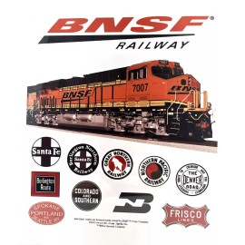 BNSF Railroad Train Metal Sign with Railroad Heritage Logo | Wall Art | 12"x10"