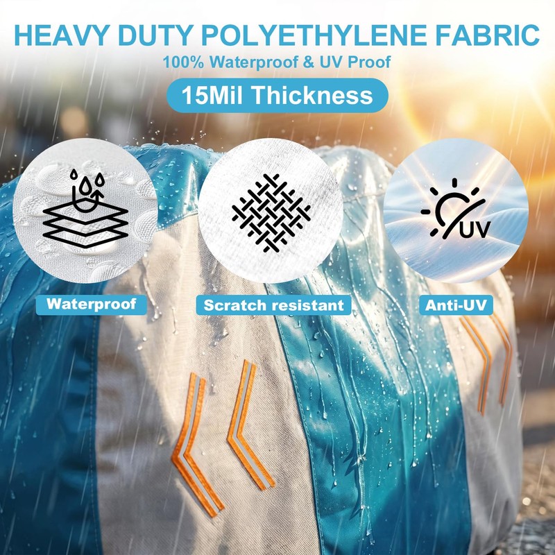 Bike Cover for Transport on Rack,15Mil Thickness PE Material,Elastic Straps