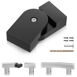 Gyykzz Black Level Pivot Connector for Flat Handrail, 180° Adjustable Handrail Fitting for Top Handrail Railing, High Strength POM Material Handrail Connector for Horizontal Handrail