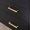 QOGRISUN 5-Pack Solid Brass Cabinet Pulls, Gold Square Drawer Handles,