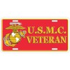 Artisan Owl U.S.M.C Veteran with Semper Fidelis Logo License Plate,