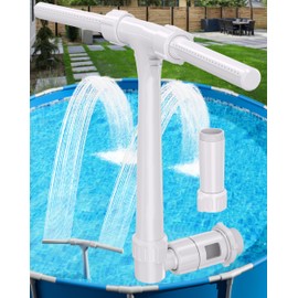 2025 Upgraded Higher Pool Fountain for Above Ground and Inground Pools, 360° Adjustable Dual Spray Waterfall Pool Sprinkler Cooler, Outdoor High-Pressure Pool Accessories for Cooling and Relaxation
