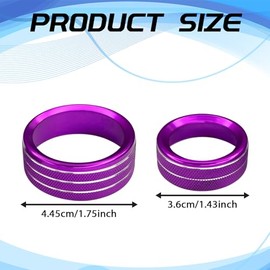 qboonpt QBOONPT 3PCS AC Air Conditioner Switch Button Knob Cover, Radio Volume Control Knob Aluminum Alloy Trim Cover for Dodge Challenger Jeep Grand Cherokee Chrysler, Car Interior Decor Accessories(Purple)