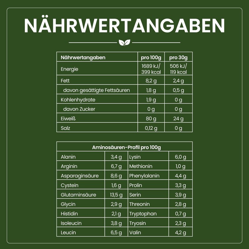 500 g Pea Protein Powder, 80% Protein Content, Vegan Protein