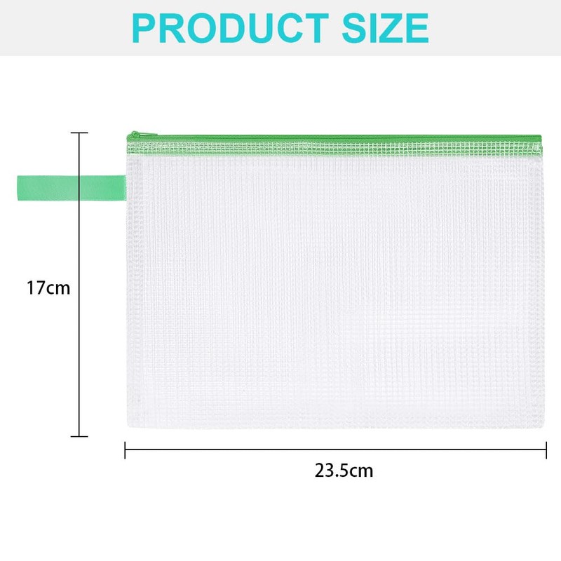 OFFCUP Document Bag A5, Pack of 5 Waterproof Zip Pockets,