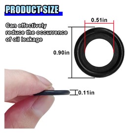 10PCS Oil Drain Plug Gasket, M14 Rubber Car Sealing Gasket Replacement for OEM#F5TZ-6734-BA, Engine Oil Pan Crush Washers for Ford, Mercury, Lincoln (M14)