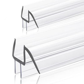 GEZMR 2-Pack Ultra Clear Shower Door Bottom Seal (1/4'' X 39'', Polycarbonate) Frameless Glass Shower Door Seal Strip Shower Door Sweep - Stop Shower Leaks and Create a Water Barrier