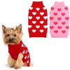 GOYOSWA 2 Pack Valentine Dog Sweater Dog Valentines Clothes Outfit