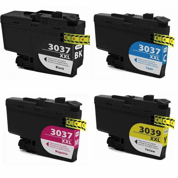Unbranded 4 LC-3037 Ink Cartridges For Brother MFC-J5845DW MFC-J5945DW MFC-J6545DW
