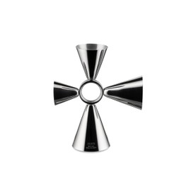 Alessi The Tending Box GIA28 Quadri Combo Jigger Cocktail Jigger 18/10 Stainless Steel Case with Central Ring and Four Dispensers for 1.5, 3, 4 and 6 cl