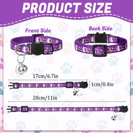 10Pcs Breakaway Cat Collars with Bell Star and Moon Cute Adjustable Kitten Collars with Pendant Glow in The Dark