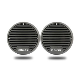 Herdio 3" inch Marine Bluetooth Speakers Boat Motorcycle Hot tub Stereo with Max Power 140 watt(A Pair) (Gray)