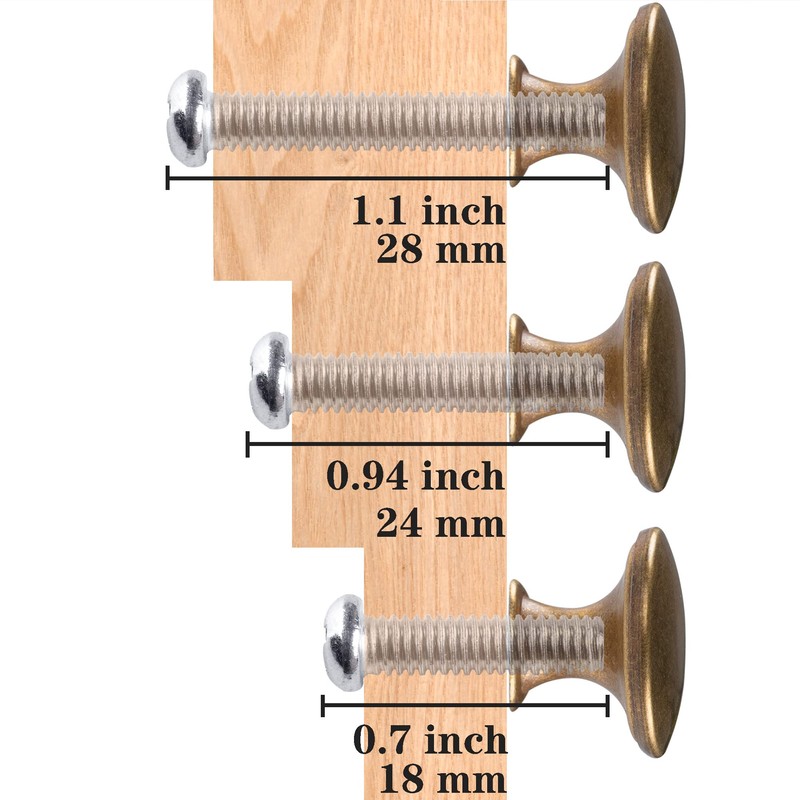 hugolem 20 Pack Brass Round Antique Brass Kitchen Cabinet Knobs