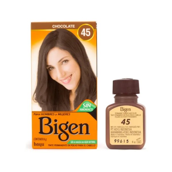 Tinte Bigen Polvo Aplicación Cejas Henna #45 Chocolate