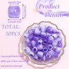 VENOFEN 50PCS Purple Loc Beads Hair Dreadlock Decoration Acrylic Pony