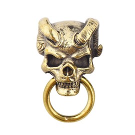 Brass Conchos Screw Back Leather Crafting Concho for Leather Skull Biker Wallet Chain Connector 2 Pieces (Demon Gold)