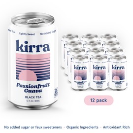 Kirra Organic Iced Tea 12 Pack - Passion Fruit Guava Black Tea - Lightly Sweetened with Organic Juice - No Added Sugar or Artificial Sweeteners - Ice Tea Cans - Passion Fruit Tea + Guava Tea Flavor