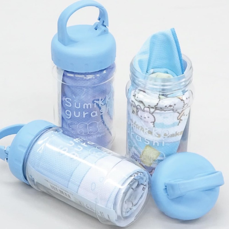 犬飼タオル すみっコぐらし 【ひんやりタオル】 ボトル入り冷感 フェイスタオル 夏用 90×30cm ナイトパーク