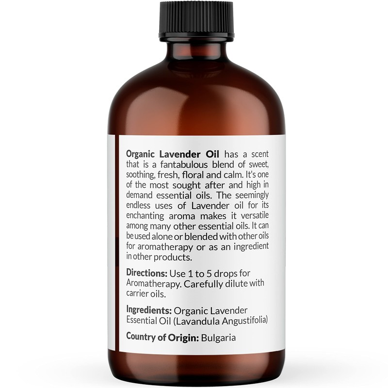 NaturoBliss Organic Lavender Essential Oil, 100% Pure Therapeutic Grade, Premium