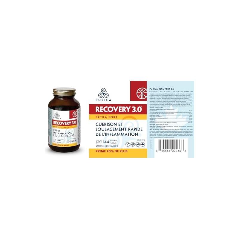 PURICA - Recovery 3.0 Extra Strength - Rapid Inflammation Relief