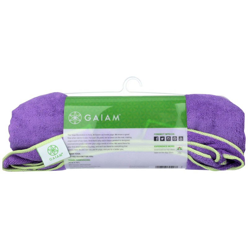 Gaiam Stay Put Yoga Towel Mat Size (Fits Over Standard