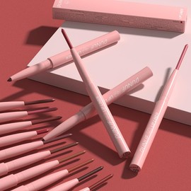 evpct Matte Velvet Lip Liner Pencils Retractable for Shaping & Sculpting Lips, Taupe Lip Pencils for Women Long Lasting Waterproof Rich Lip Colors Liner Crayon Lipstick delineador de labios 12