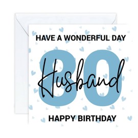 happy 80 80th Birthday Husband Card age (envelope included)